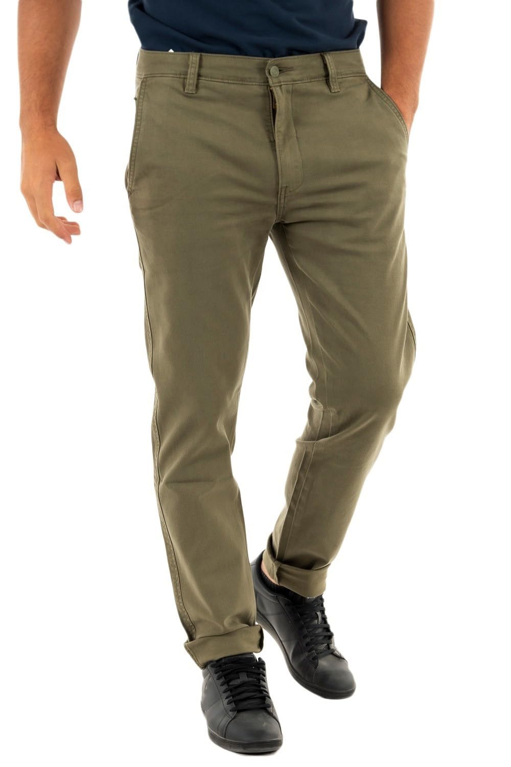 Levis Chino Regular Tapered Trousers - Olive Green - Size 36W L
