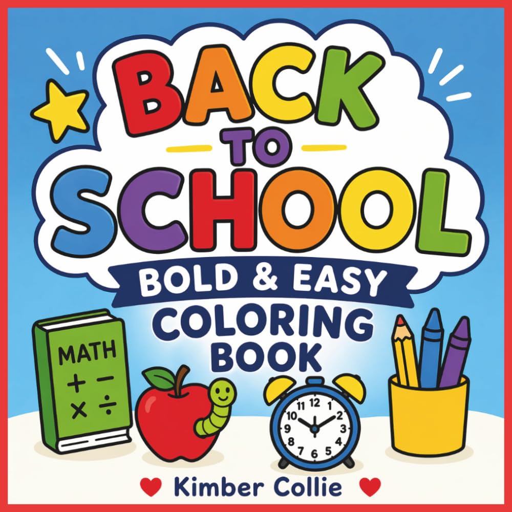 Back to School Bold and Easy Coloring Book