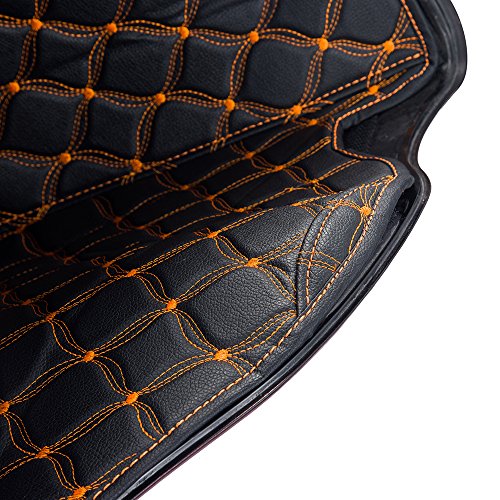 Moto Onfire Us Stock Extended Bags Inserts, Saddlebags Liners Fit For 2014+ Stretched, Hard Saddlebag Bottoms(Orange Thread Stitching, 4.5 Inch Stretched, Synthetic Leather, 1 Pair) #TOP5