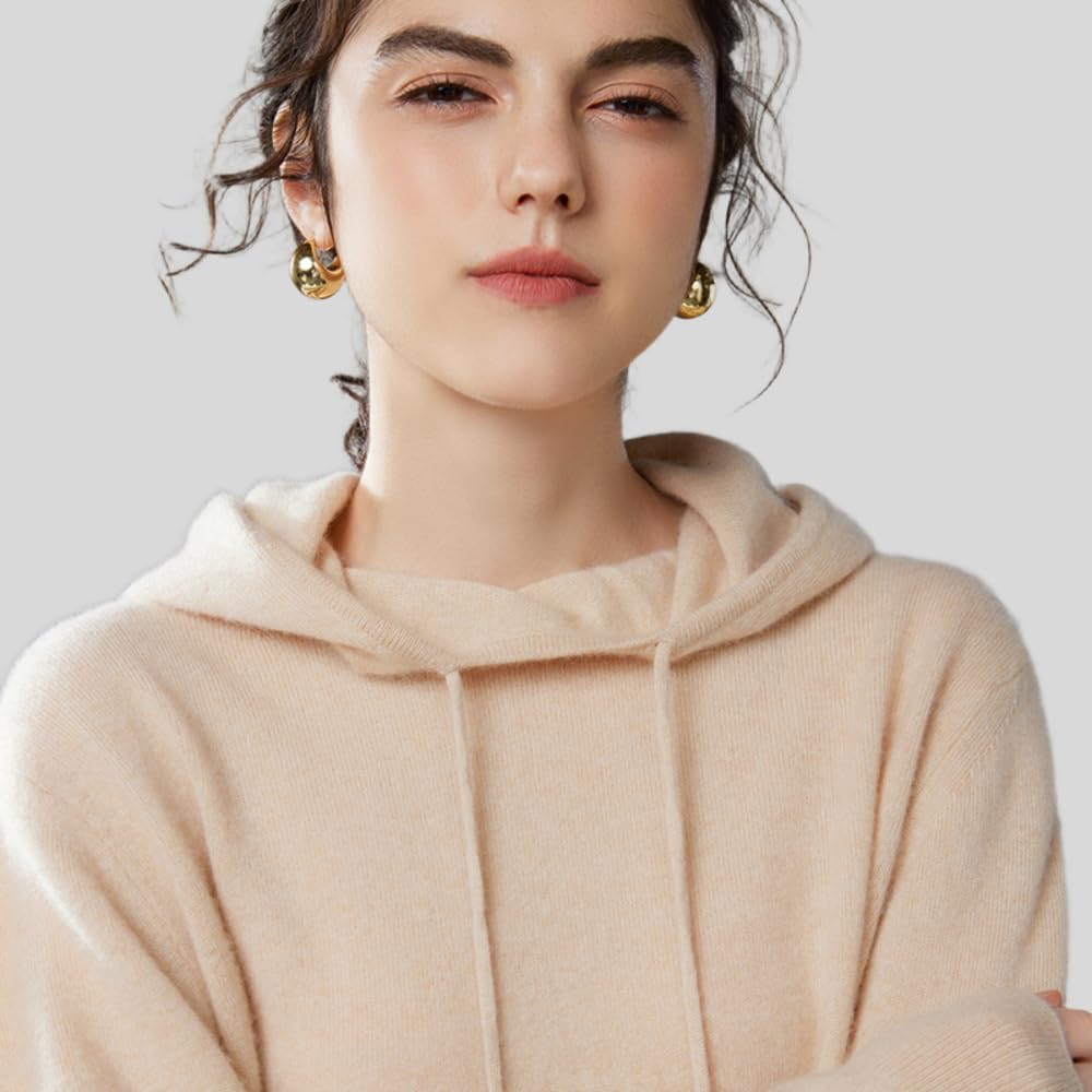 Women's Cashmere and Wool Blend Casual Knit Long Sleeve Lighweight Type Hoodie Sweater and Pants Set, 2 Pieces, - Image 2