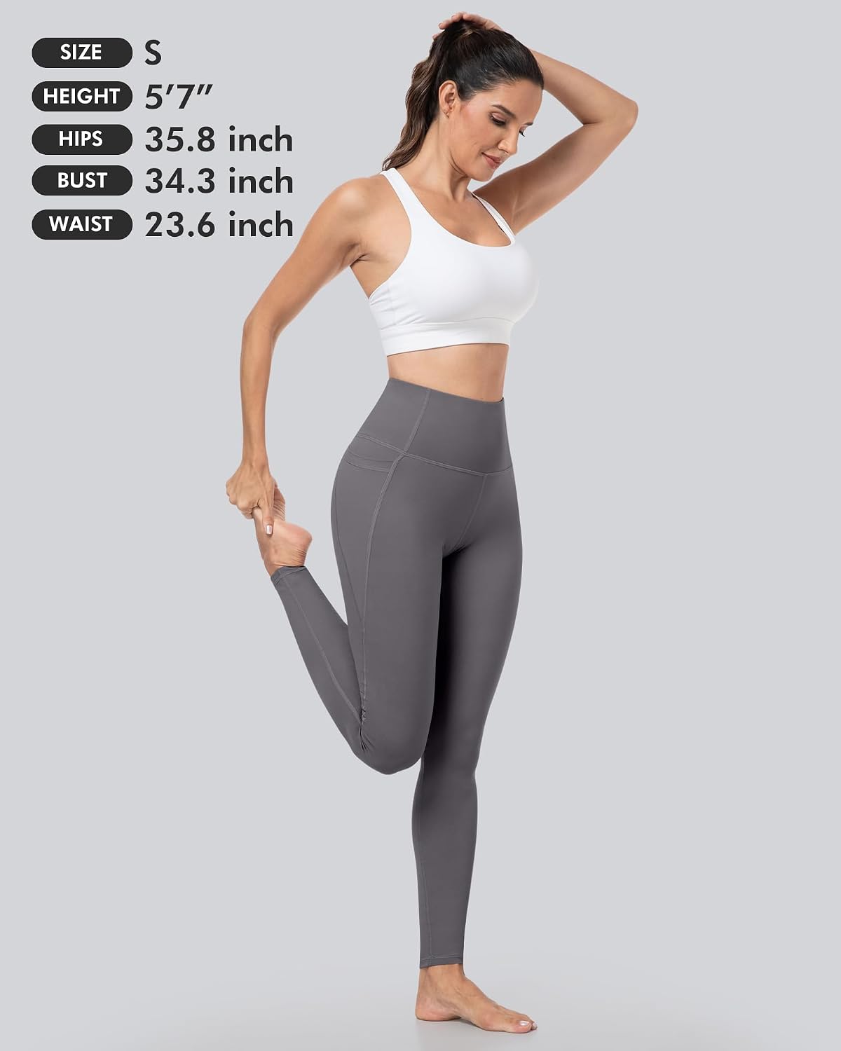 CHRLEISURE Leggings with Pockets for Women - Tummy Control High Waisted Soft Workout Yoga Pants