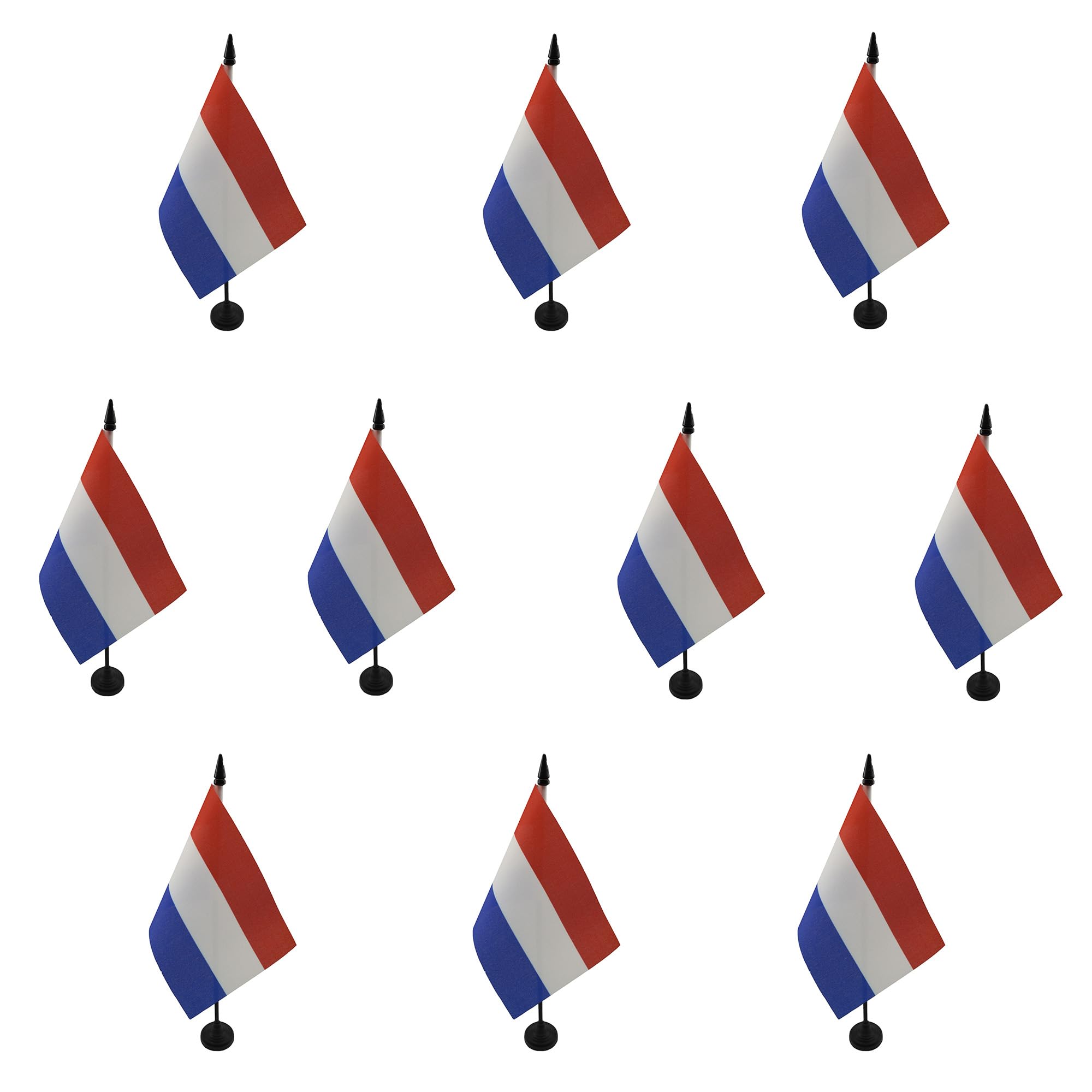 AZ FLAG Pack of 10 Netherlands Table Flags 4x6 in Plastic Base