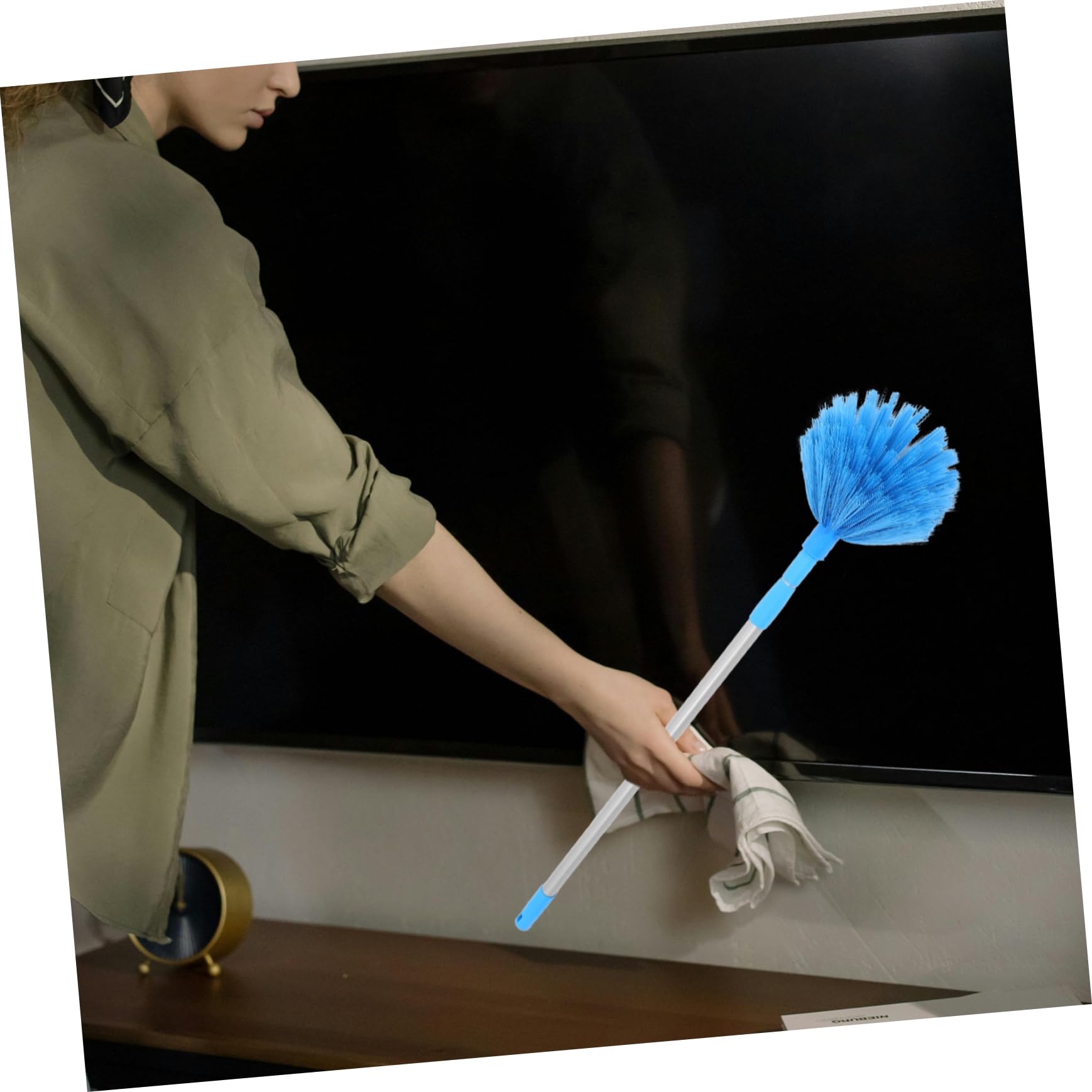 1Juego Plumero Extensible para Techo con Mango Ergonómico Atrapapolvo Ligero para y Limpieza de para Ventiladores y Lámparas
