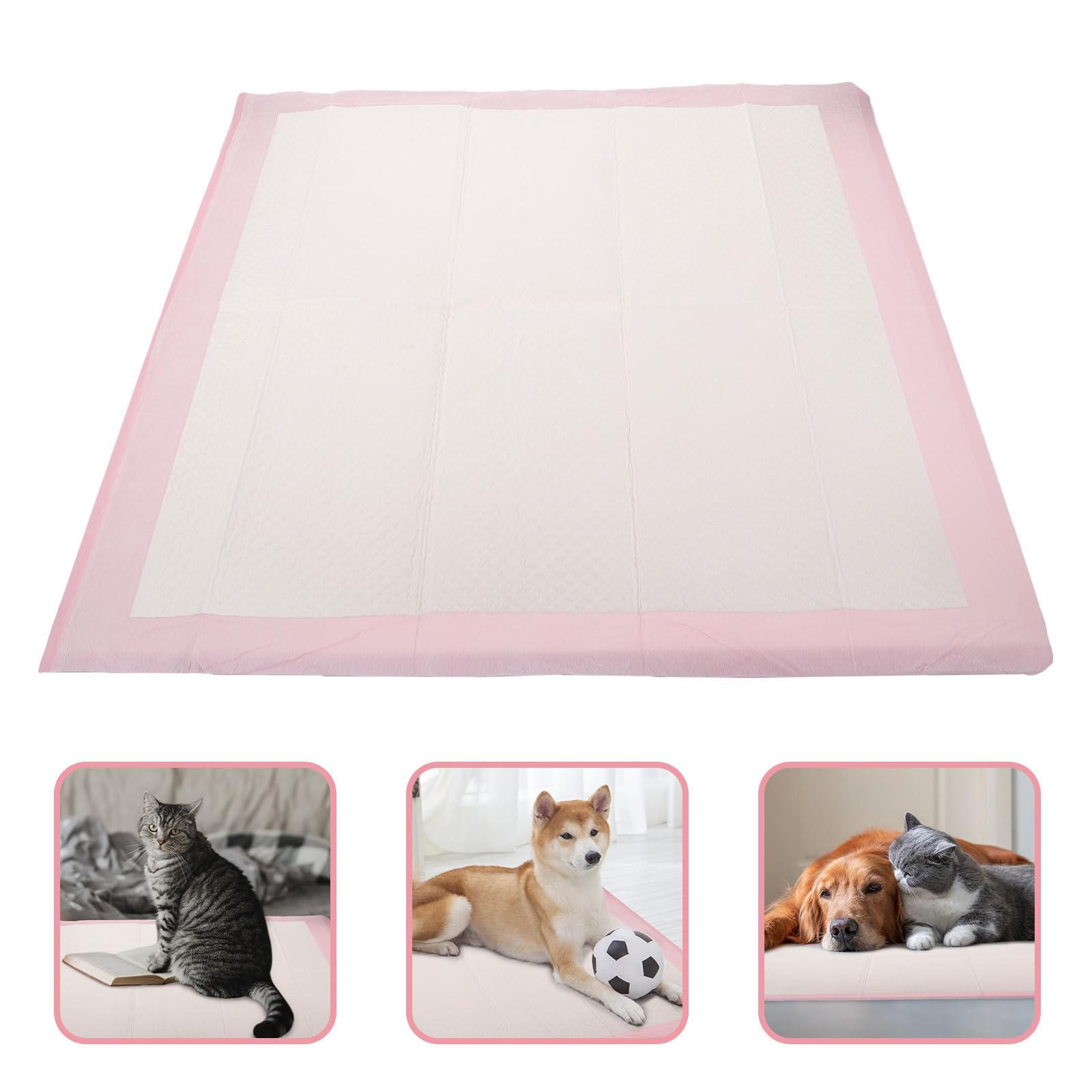 Tapis de Propreté pour Chiot, Tapis pour Chats, Absorbant, Portable, Polymère Importé, Pulpe de Bois Imperméable, Rose, pour Cage de Petit Animal, Dressage
