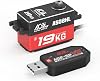 AGFRC 19KG Low-Profile High-Torque Programmable-Digital-Servo - Full Metal Gear CNC Case Brushless Servo for 1/10 RC Models, Control Angle 180° (A50BHL&AGF-SPV3)