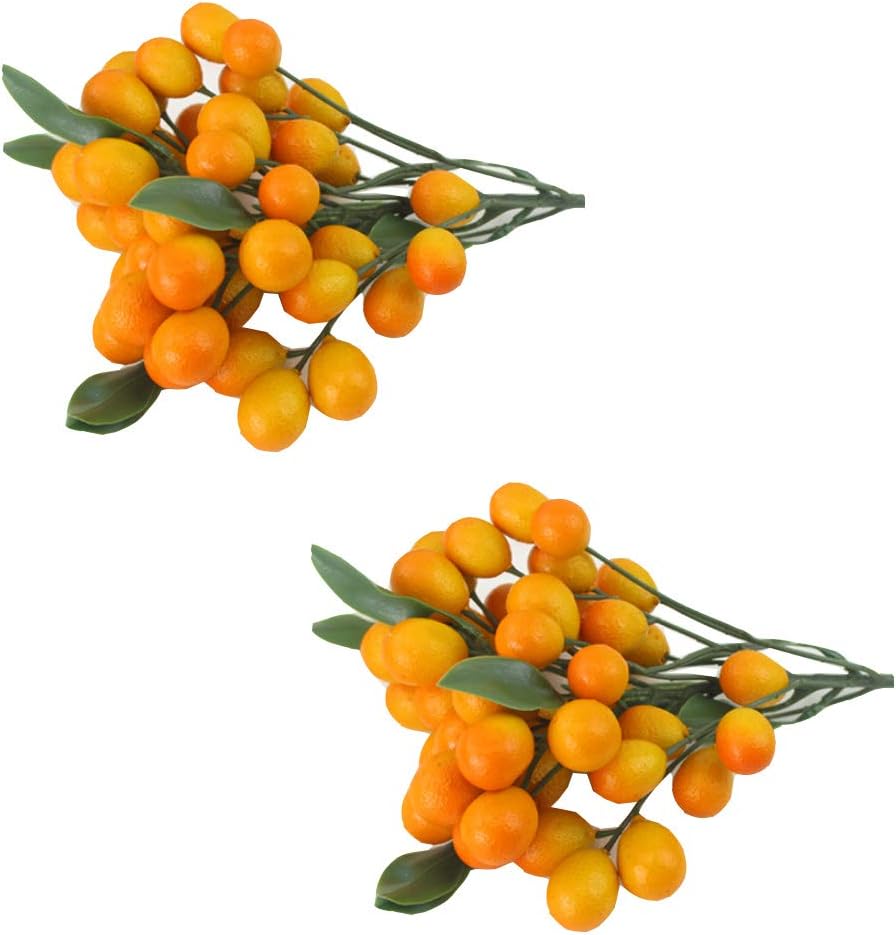 East Majik Artificial Kumquat Sets for Home House Kitchen Party Decoration 2 Sets