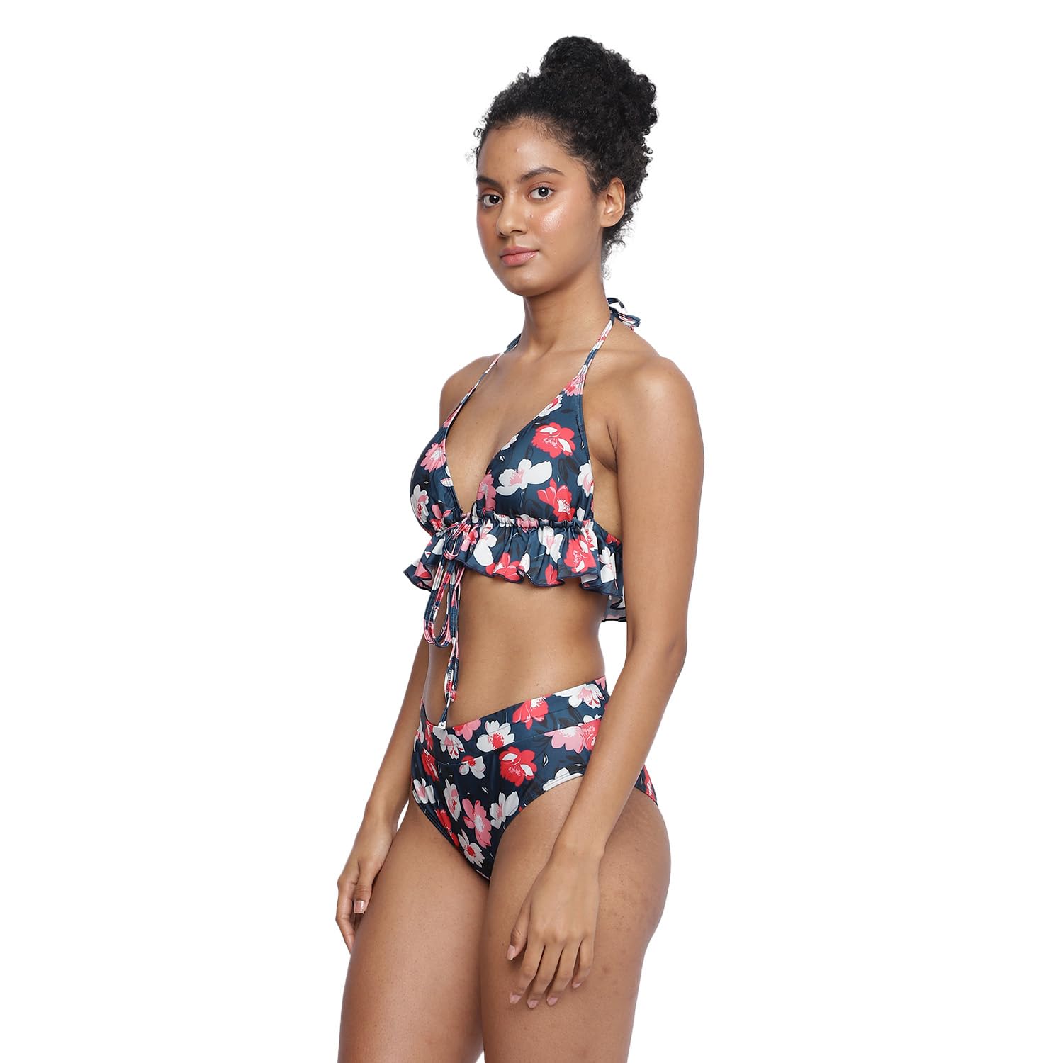 la intimo Cannanore Halter Neck Frill Tankini Top with High Waist Panty Two Piece Tankini Set for Women Swimwear Beachwear-picture-26