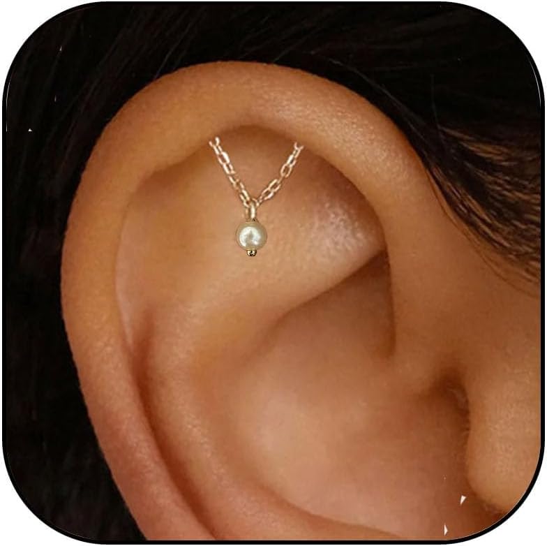 Helix Dangle Earring for Women Helix Piercing Jewelry Flat Back Earrings Hypoallergenic Cartilage Earring Forward Helix Earrings Jewelry