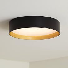 Possini Euro Design Possini Euro Russo 14" Wide Black and Brass LED Ceiling Light