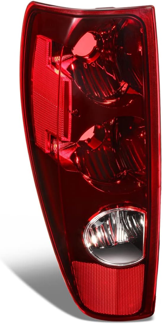 DNA MOTORING TL-ZTL-009-RD-L Left Side OE Style Tail Light Compatible with 2004-2012 Colorado Canyon, Chrome Housing Red Lens