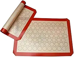 Kit Com 2 Tapetes De Silicone Culinário Ideal Para Confeitaria Preparar Massas Como Pães Pão de Queijo Rosquinhas Forma Antiaderente Reutilizavél Premium 30x 40 FONSES (CORES SORTIDAS)