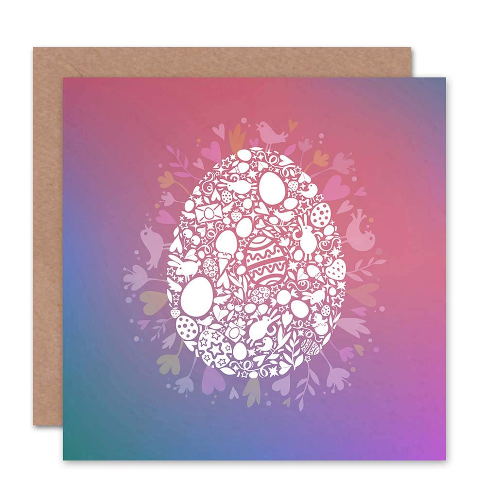 Wee Blue Coo EASTER EGG RABIT CHICK SPRING BLANK GREETINGS CARD ART