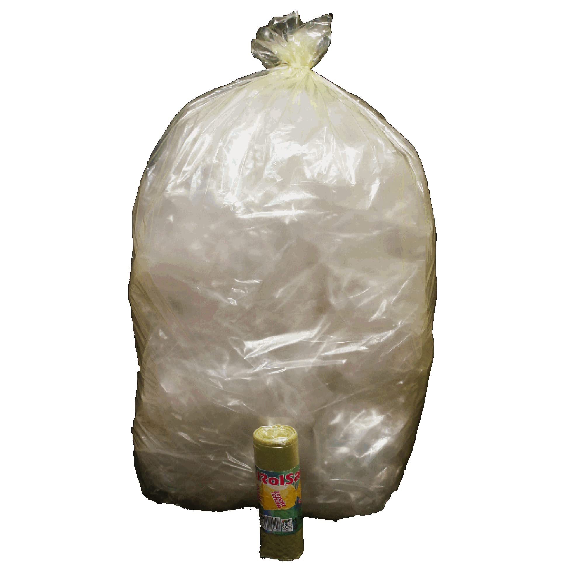 Bags – 70 x 110 cm – 110 L – 22 Micron – Transparent Yellow – Rolsac – Pack of 10
