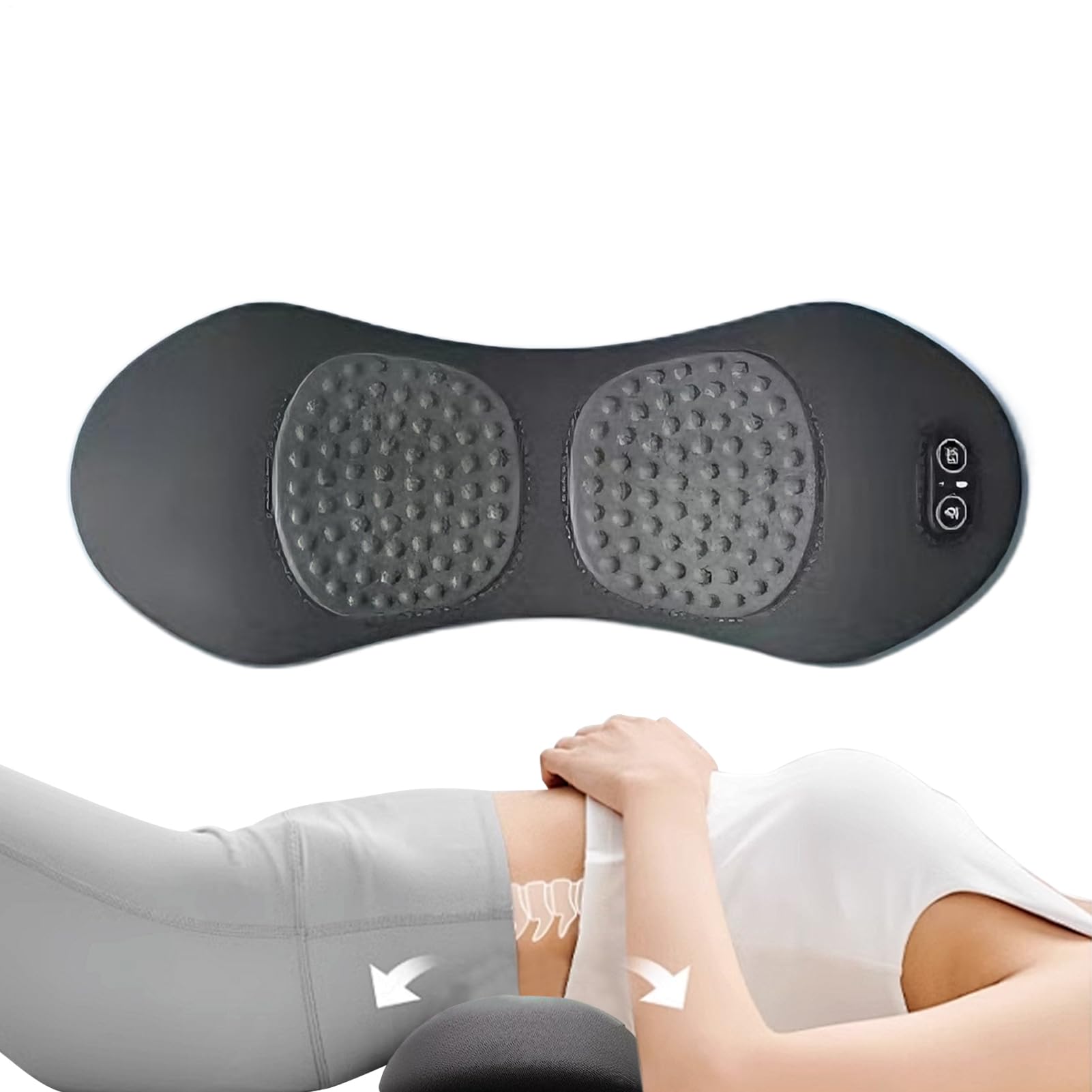 Podgrzewana Poduszka Lędźwiowa z Wsparciem Bezprzewodowa Ergonomiczna | Masażer Pleców z Funkcją Grzania do Domu, Biura, Podróży, Wózka,