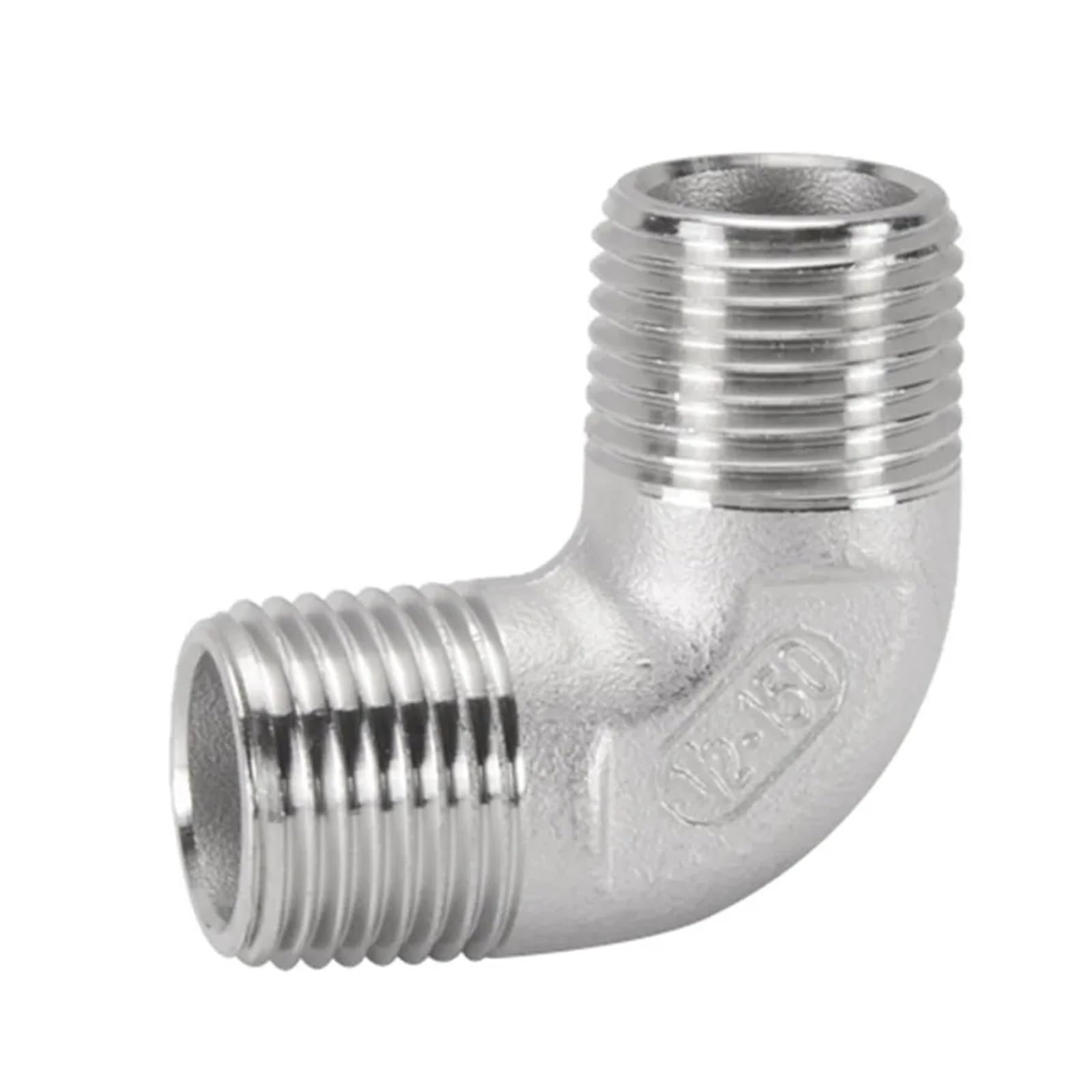 Codo de 90 grados de acero inoxidable 304, DN6, DN8, DN10, DN15, DN20, DN25, DN32, 1/2" BSPT, for conectar tuberías, válvulas y accesorios de agua (hembra/hembra, hembra/macho, macho/macho).(Male X Ma