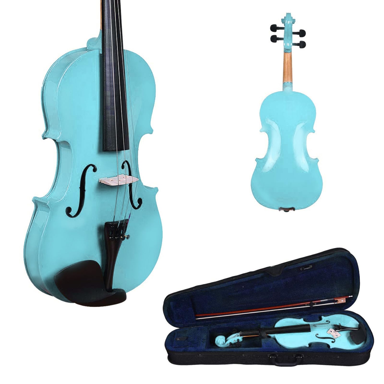 Kadence, Vivaldi 4/4 Violin With Bow, Rosin, Hard Case, Tuner V001-C (Blue)-picture-15