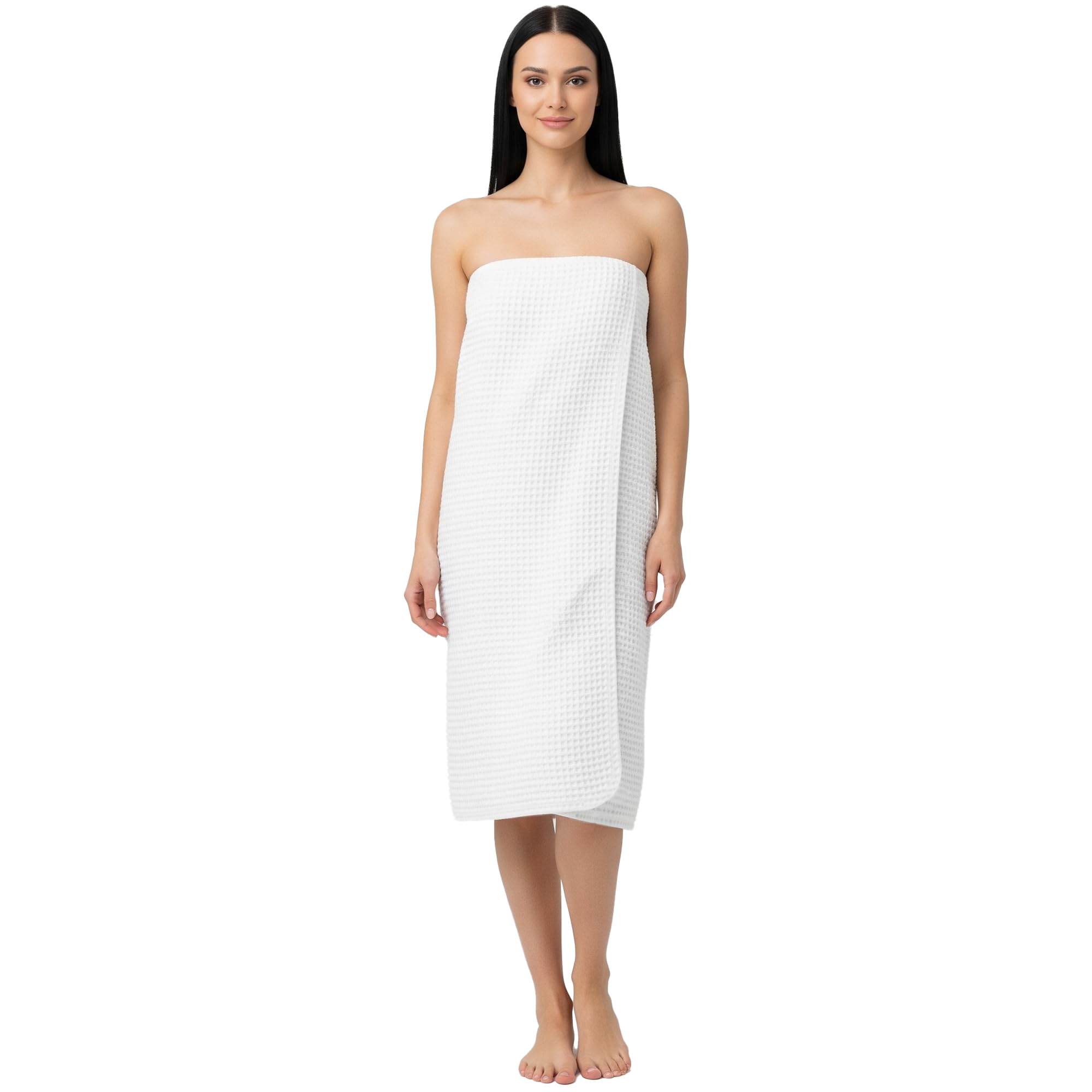 Envoltura de baño de gofres para mujer, talla única, ligera, de secado rápido, ajustable, con broches para spa, gimnasio, ducha y viajes