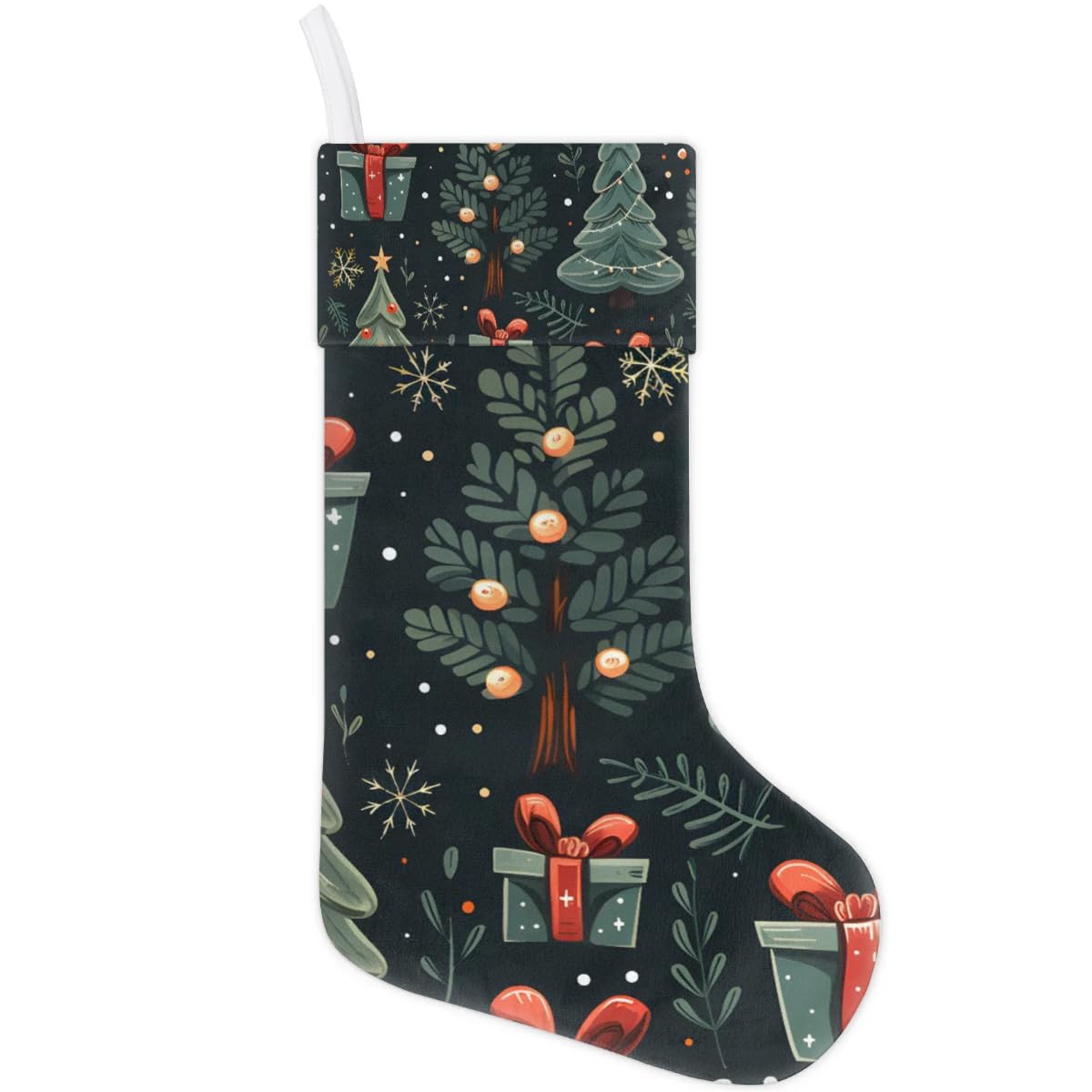 Christmas Stockings, 17.7in Oil Painting Tree Xmas Xmas Stocking Gift Treat Bags Xmas Stocking Hanging Ornaments for Xmas Party Gift Filler Fireplace Christmas Tree Decoration