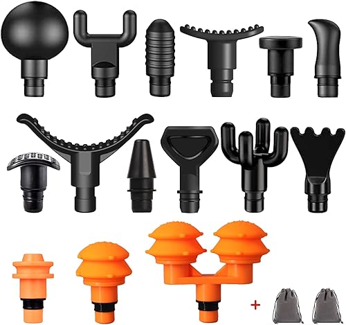 AiRelax Accesorios para pistola de masaje Hypervolt Go, 15 cabezales de masaje mejorados para satisfacer diferentes necesidades de pistola de masaje