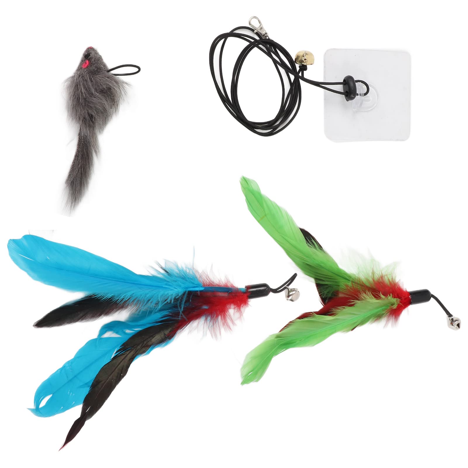 Naroote Juguete Divertido para Colgar para Gatos, Juguete Interactivo con Plumas para Actividades en Interiores, Alivia el Estrés, la Ansiedad y el Aburrimiento para el Ejercicio del Gato, Material