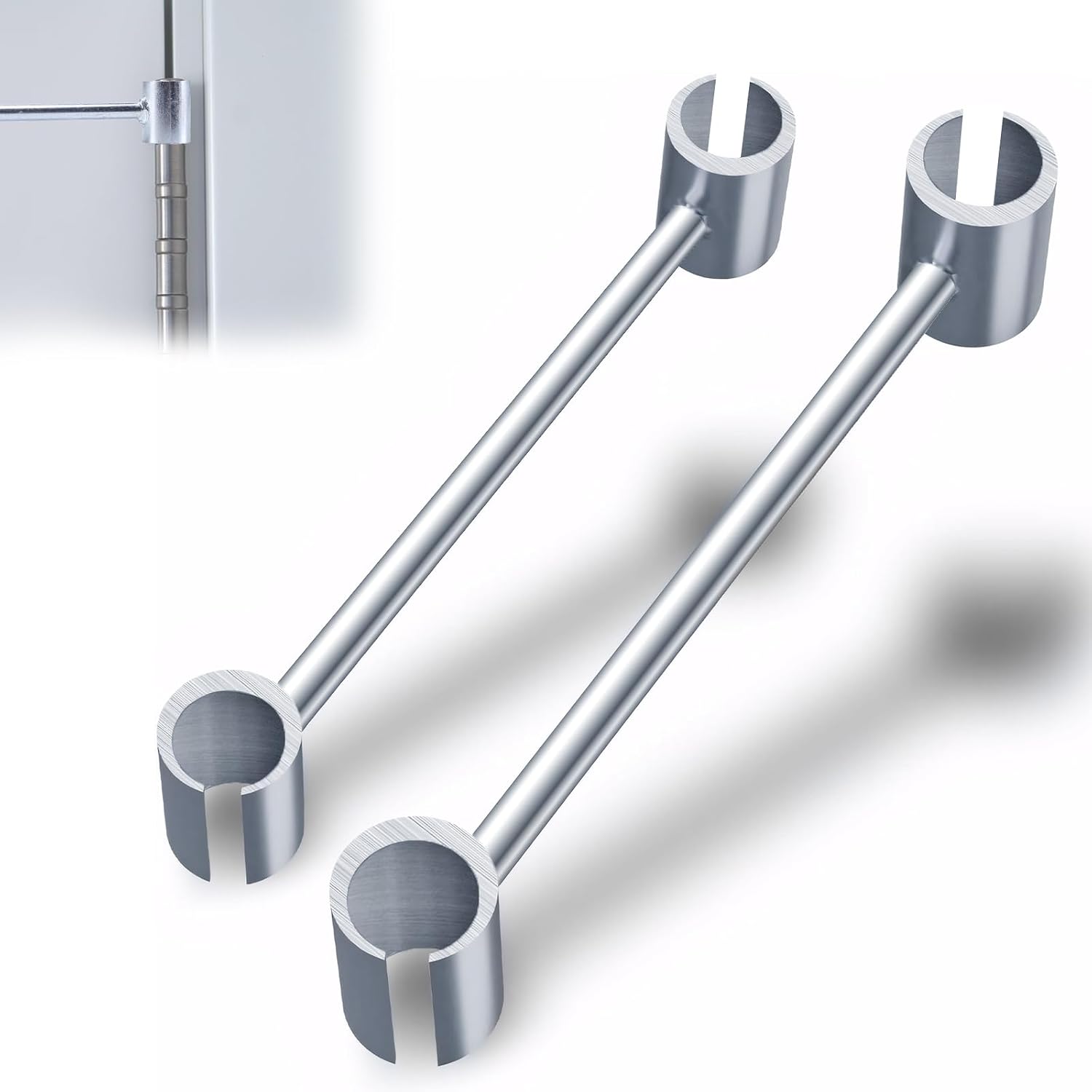 Door Hinge Adjustment Tool 2PCS, (0.55/0.75in & 0.9/0.98in) Only for 4 Size Hinge Adjustment Tool, Universal Stainless Steel Hinge Gap Adjustment Wrench for Residential & Commercial Use