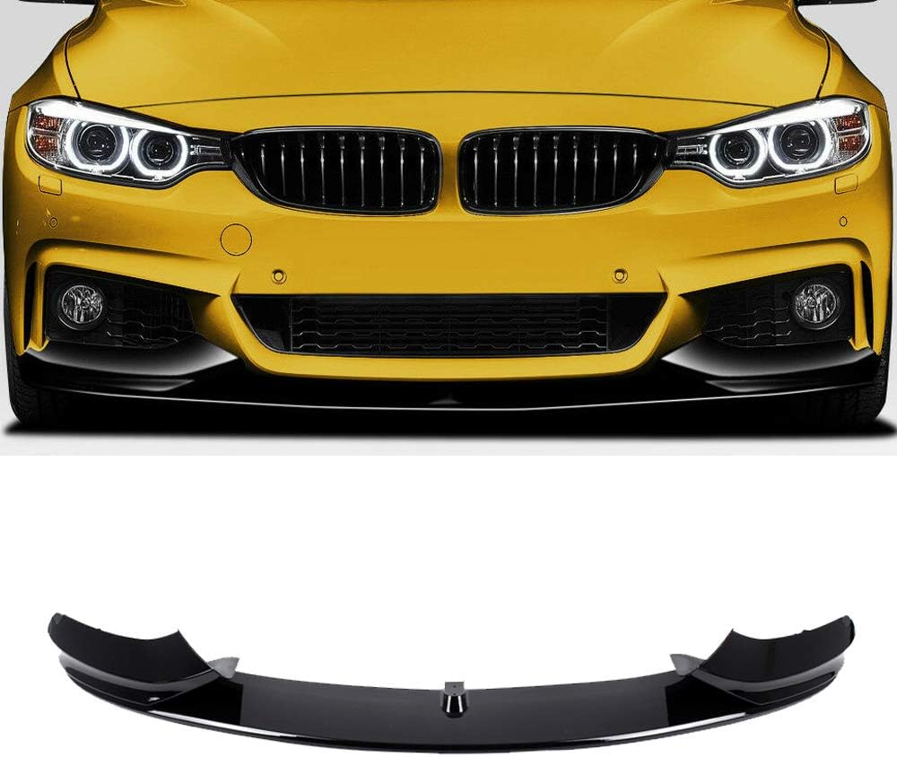 F32 Front Lip,FRP Front Bumper Lip Spoiler Splitter for 2014-2019 BMW F32/F36/F33 4 Series with M Sport Bumper (Glossy Black)