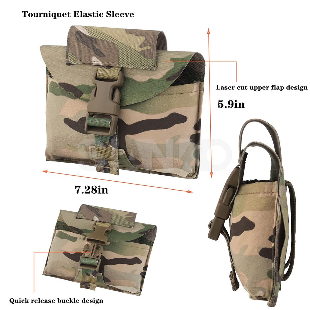Bolsa táctica para exteriores IFAK Molle, kits de primeros auxilios, caza, airsoft, paintball, emergencia médica, liberación rápida, bolsa EMT portátil con torniquete, camuflaje, Talla única
