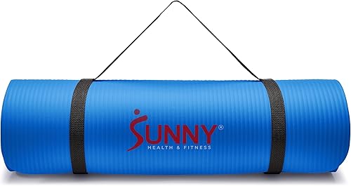 Miniatura 8 de Sunny Health & Fitness Alfombrilla de yoga antideslizante: duradera, antidesgarros, ligera, soporte acolchado para yoga, pilates, ejercicios de Azul