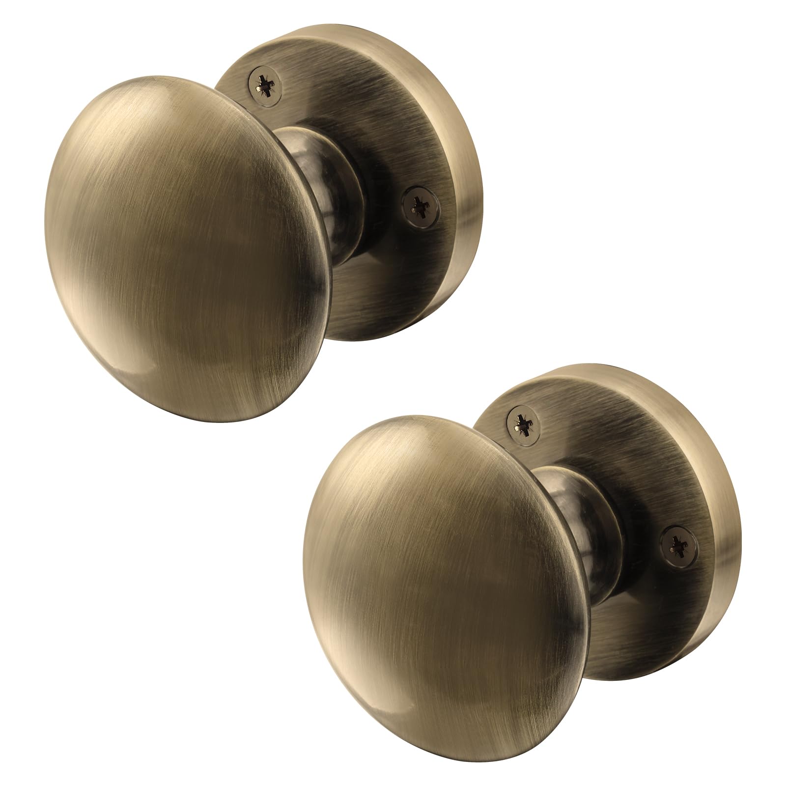 EAI Antique Brass Door Knobs - 1 Pair of Victorian Mortice Knobs (55mm) for Internal Doors