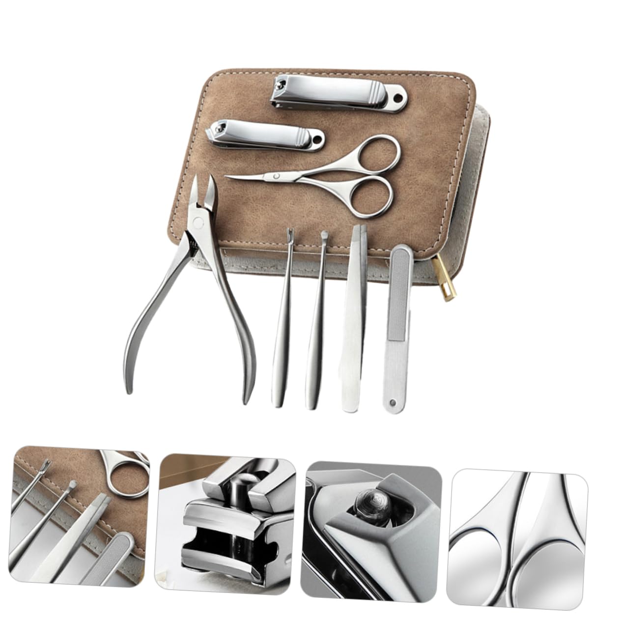 Kit de Coupe-ongles 8 Pièces en Acier Inoxydable pour Adultes