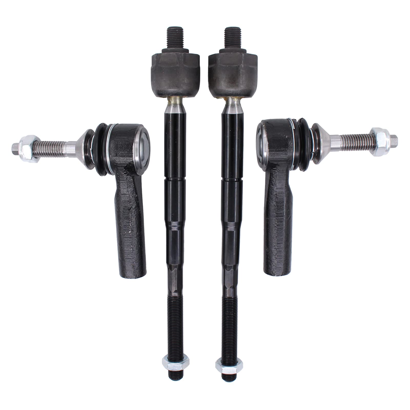 NewYall Front Left Right Inner and Outer Steering Tie Rod Ends