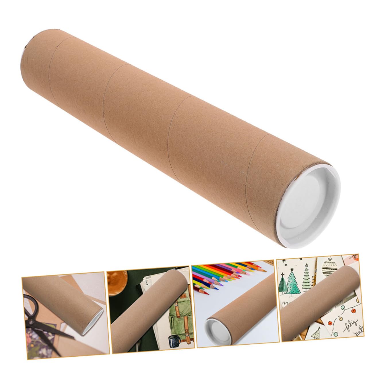 8pièces Tubes Kraft Avec Bouchons De Pour Expédition Stockage Et Documents Posters Et Plans De Épaisseur