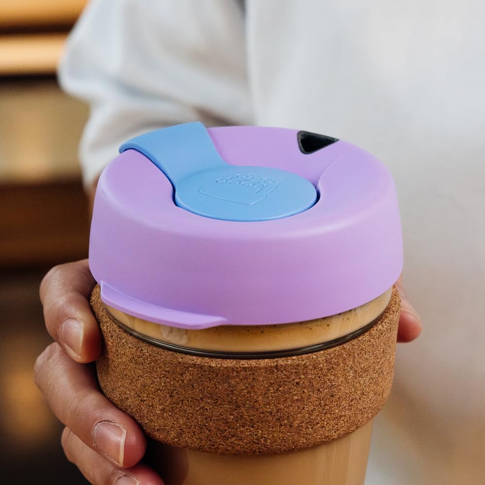 KeepCup Brew Cork - Reusable Coffee Cup Tempered Glass and Natural Cork, Extra Small 6oz/177ml - Moonlight - Image 2