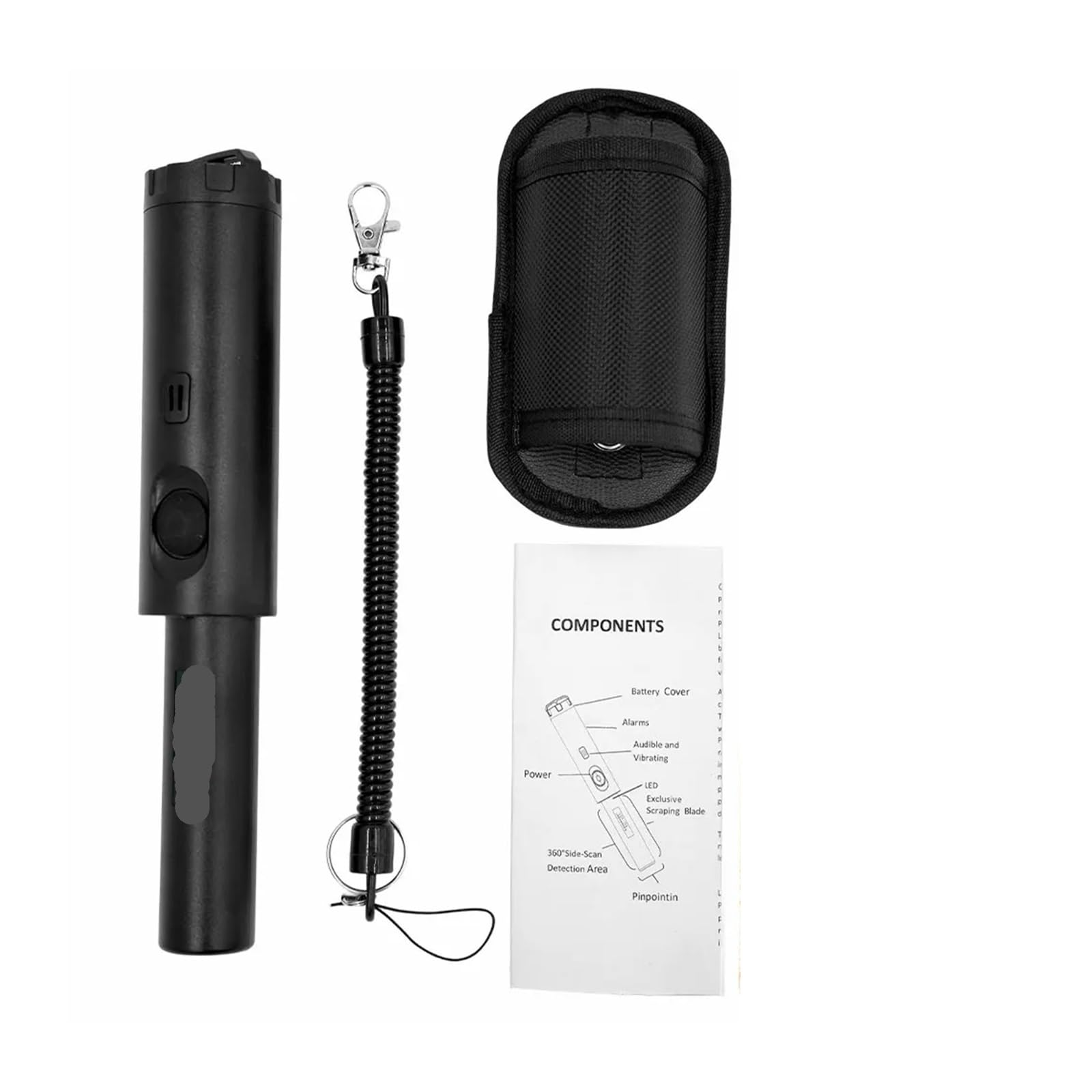 Détecteur de Métaux, Détecteur de métaux Portable Haute sensibilité TC-101, Tige positionnement avec Anti(Zwart)