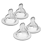 MAM Bottle Nipples Mixed Flow Pack - Medium Flow Nipple Level 2 and Fast Flow Nipple Level 3, for Newborns and Older, SkinSoft Silicone Nipples for Baby Bottles, Fits All MAM Bottles, 4 Pack