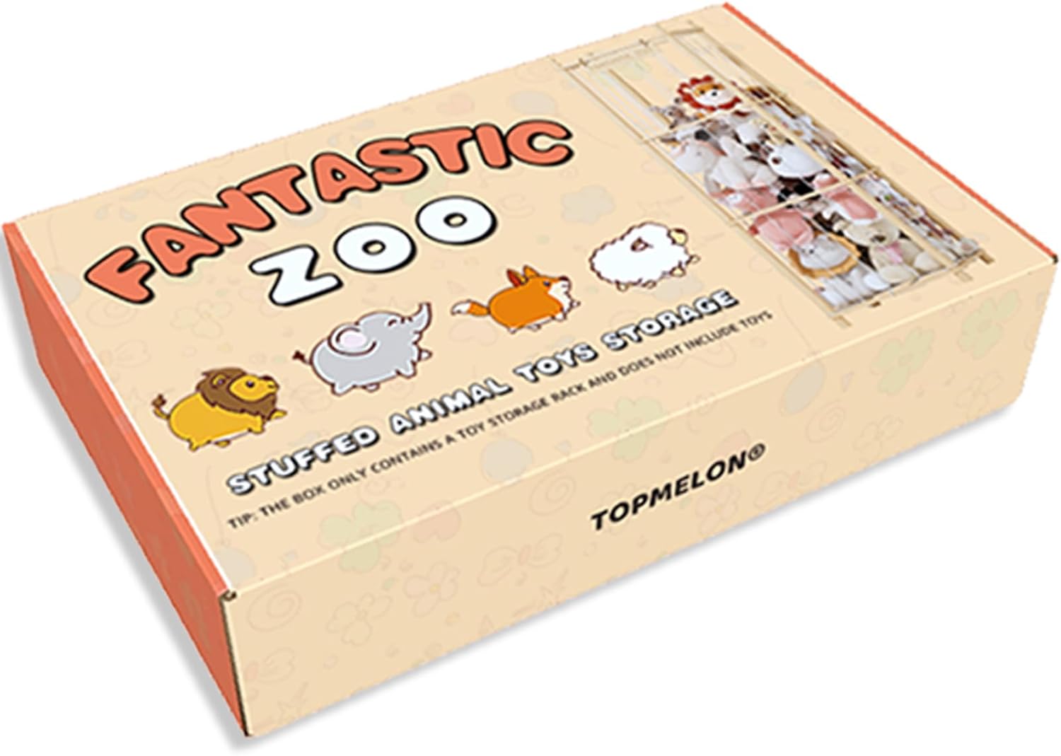 TOPMELON Stuffed Animal Zoo Storage, Cute Wooden Toys Tower for Kids, Large Capacity Plush Toy Organizer Holder for Playrooms & Children's Room (16.8″ x 16.8″ x 53.6″) - Image 7