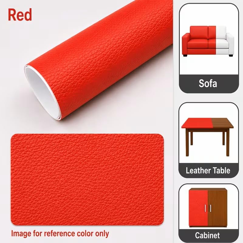 HAPPYMATES Large Self-Adhesive Faux Leather Repair Patch Suitable for Sofa-Office Chair-Motorcycle Seat-Car-Chair-Furniture Repair - Quick Fix Leather Repair Patch (Dark Maroon Leather 12x12) 1