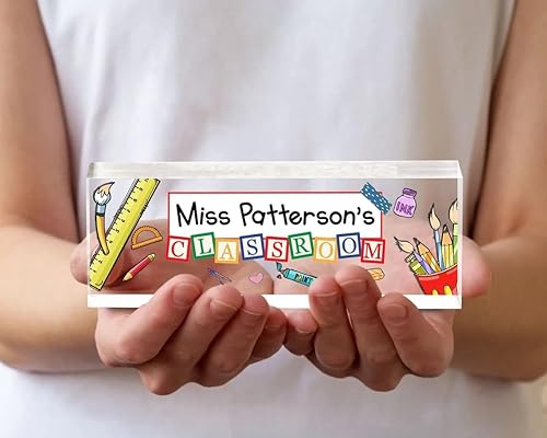 Miniatura 5 de Regalo personalizado para profesores a granel, placa de nombre de escritorio con nombre de maestro, placa de nombre de escritorio para escritorios,