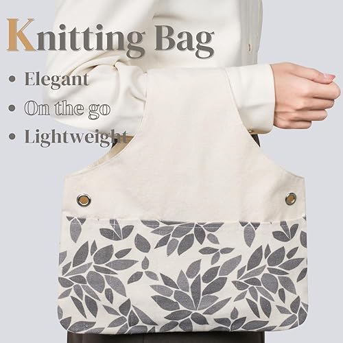 Miniatura 7 de Bolsa de tejer, bolsa de tejido ligera, organizador de bolsas de almacenamiento de hilo, bolsa de muñeca de punto de viaje, bolsas de mano de hilo