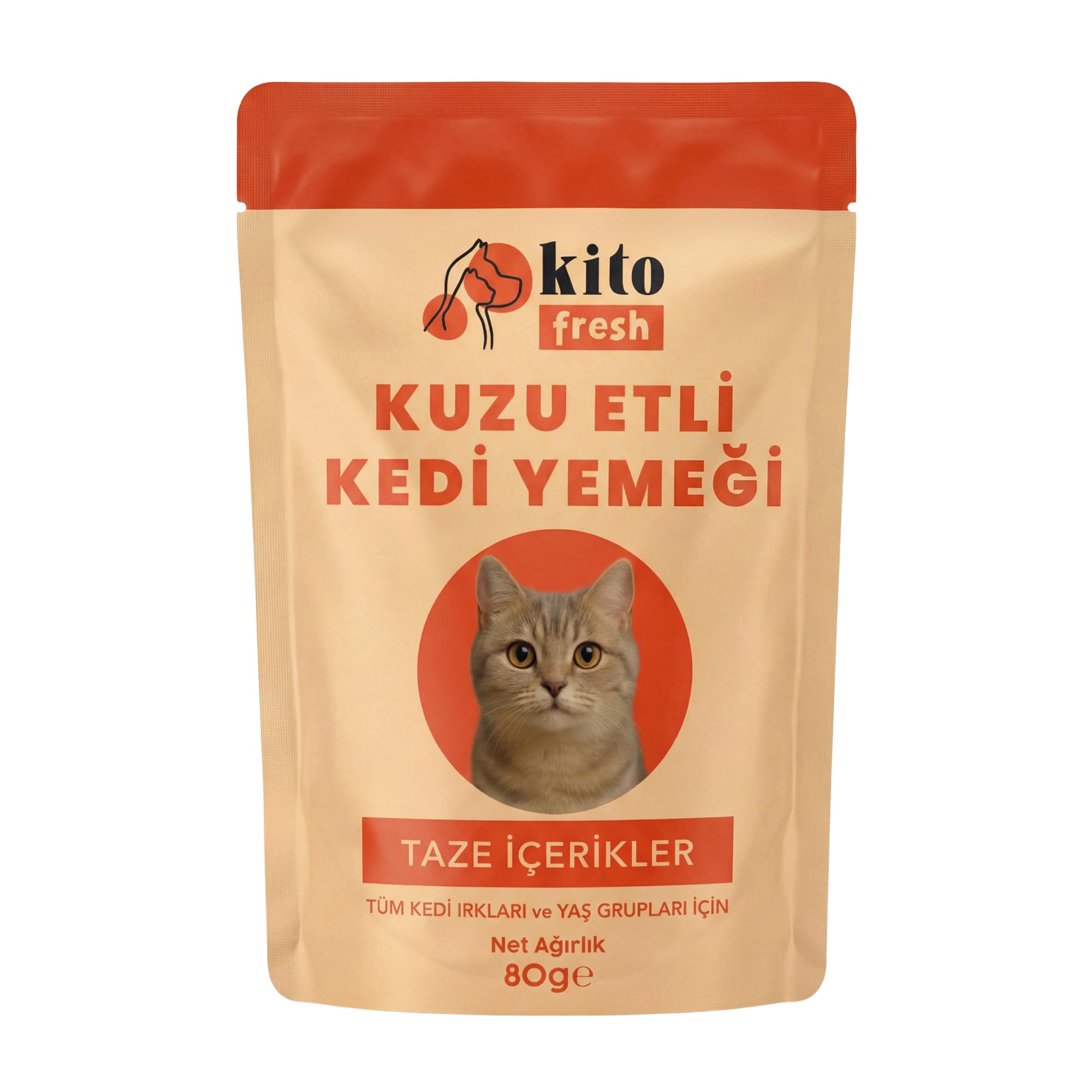 Kito Fresh Kuzu Etli Kedi Yemeği 80 g