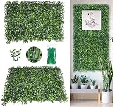 Bybeton Artificial Boxwood Panels,24"x 16" (24pc) 4-Layer Leaves UV-Anti Greenery Grass Wall Backdro