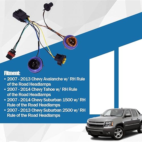 Miniatura 2 de Arnés de cableado de faros delanteros para Chevy Tahoe Suburban Avalanche GM SUV delantero derecho o izquierdo 2007-2014 15950809