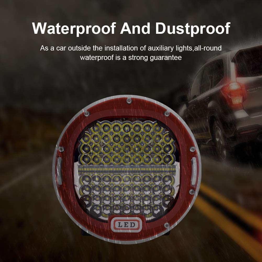 Safego 2pcs Focos LED, 7" 300W 30000LM Faros Trabajo LED Spot 12V-24V Barra LED IP67 Impermeable Luz de Niebla para Coche,SUV, UTV, ATV,Off-road,Camión,Moto,Barco - Garantía de 1 años(Concha roja)
