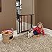 Steel Pet Gate w/ Textured Graphite Frame & Decorative Wood Door, 29H x 28-38W Inches