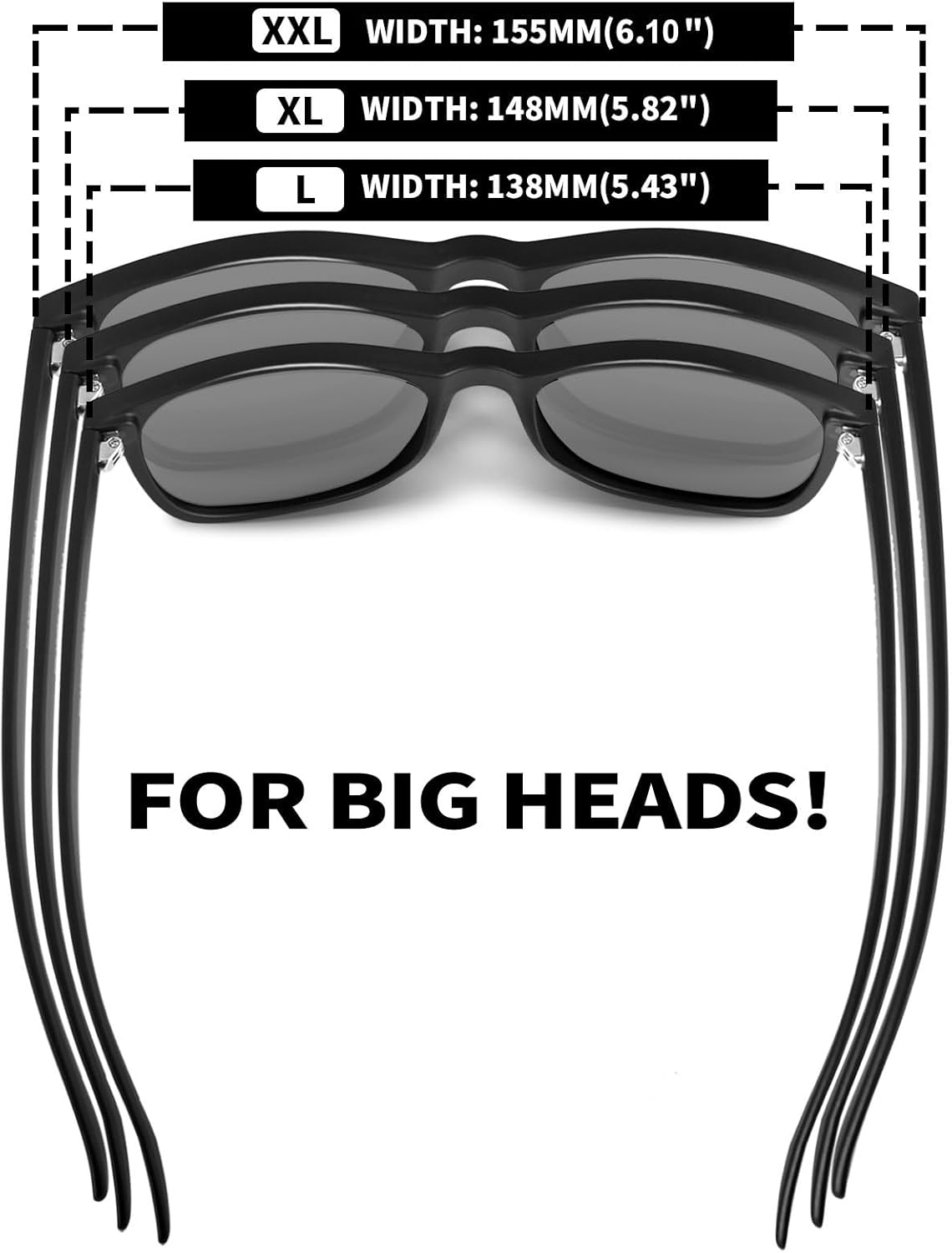 MAXJULI Polarized Sunglasses for Men and Women,UV Protection Rectangular Sun Glasses 8806 - Image 3