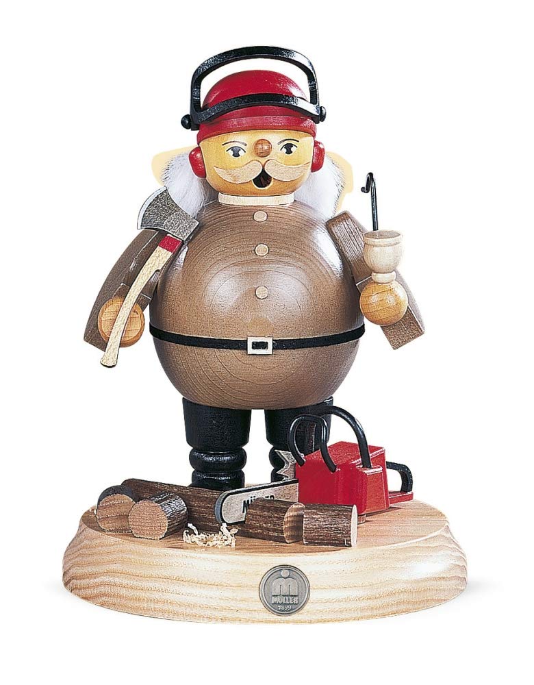 Amazon.co.jp: 煙出し人形 木こりと電動のこぎり 台付 高さ18 cm