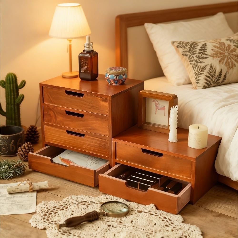 卓上収納ボックス 引き出し 木製 ミニ 卓上 チェスト ミニ引き出し小物入れ 小物収納ボックス 2段/3段/4段引出し 多機能 大容 卓上収納ケース  引き出し 木製 3段 2段 ミニチェスト アンティーク 小物入れ チェスト 卓上 引出 ウッドボックス ブラウン 書類収納 小物収納 ... 卓上収納ボックス 引き出し 木製 ミニ 卓上 チェスト ミニ引き出し小物入れ 小物収納ボックス 2段/3段/4段引出し 多機能 大容