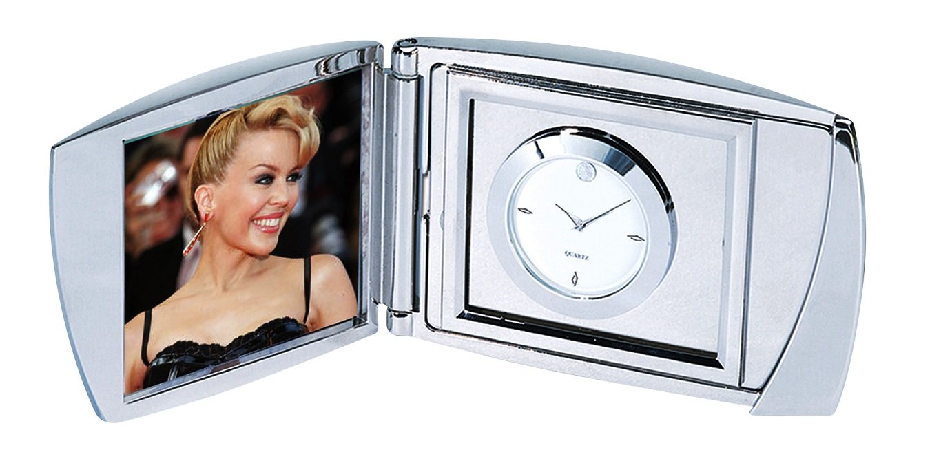 Horloge à quartz analogique en acier inoxydable au design minimaliste épuré