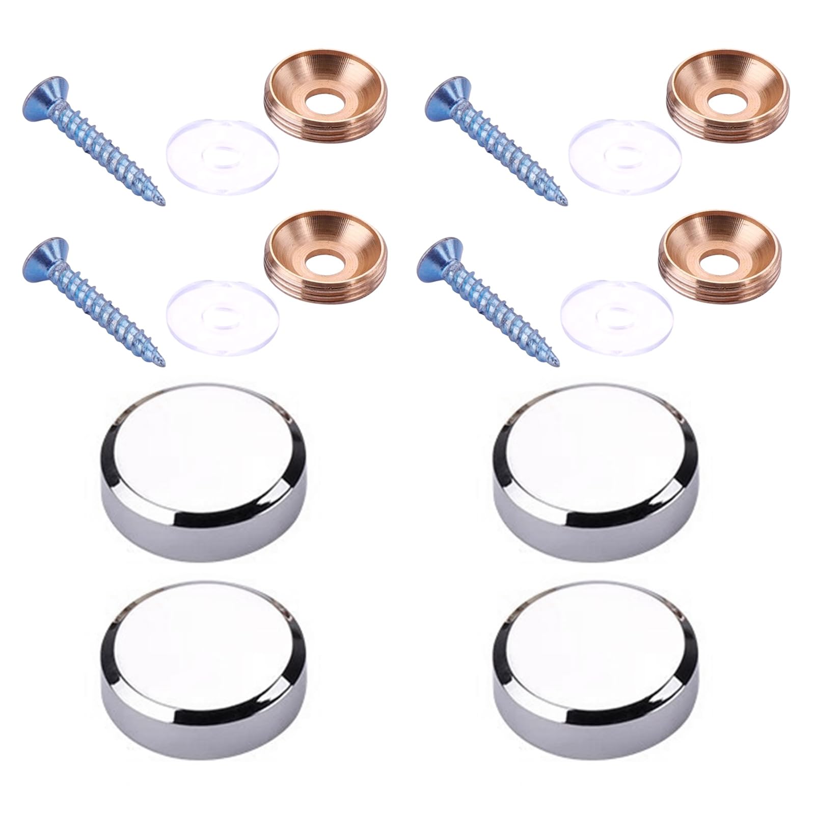 Newft Multicolor 4Pcs Glass Screws Decorative Caps Covers Glass Fastener Advertising Nails Caps Fasteners For Teas Table, Furniture Furniture Hardware