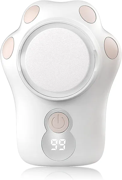 Electric Callus Remover for Feet - Rechargeable Cat Paw Foot File with 3 Roller Heads,Digital Display, 3 Speeds & Mood Light - Gentle Pedicure for Dead Skin, Calluses, Dry Heels 098